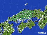 2019年03月10日の中国地方のアメダス(風向・風速)