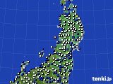 東北地方のアメダス実況(風向・風速)(2019年03月13日)