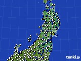 東北地方のアメダス実況(風向・風速)(2019年03月14日)