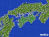 四国地方のアメダス実況(風向・風速)(2019年03月14日)