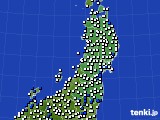 東北地方のアメダス実況(風向・風速)(2019年03月15日)