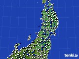 2019年03月16日の東北地方のアメダス(風向・風速)