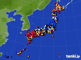 アメダス実況(日照時間)(2019年03月17日)