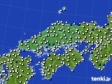 2019年03月18日の中国地方のアメダス(風向・風速)