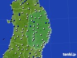 岩手県のアメダス実況(風向・風速)(2019年03月18日)