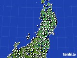 2019年03月20日の東北地方のアメダス(風向・風速)