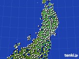 2019年03月21日の東北地方のアメダス(風向・風速)