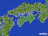 四国地方のアメダス実況(風向・風速)(2019年03月21日)