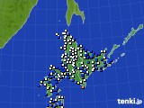 北海道地方のアメダス実況(風向・風速)(2019年03月22日)