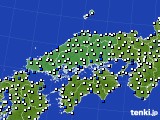 中国地方のアメダス実況(風向・風速)(2019年03月24日)