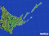 道東のアメダス実況(風向・風速)(2019年03月24日)