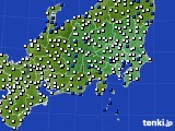 関東・甲信地方のアメダス実況(風向・風速)(2019年03月25日)