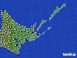 2019年04月01日の道東のアメダス(風向・風速)