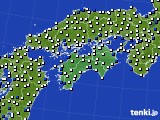 2019年04月03日の四国地方のアメダス(風向・風速)