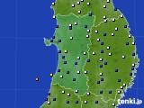 秋田県のアメダス実況(風向・風速)(2019年04月05日)