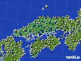 2019年04月08日の中国地方のアメダス(風向・風速)