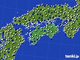 四国地方のアメダス実況(風向・風速)(2019年04月08日)
