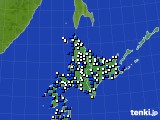 北海道地方のアメダス実況(風向・風速)(2019年04月09日)