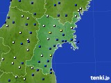 宮城県のアメダス実況(風向・風速)(2019年04月09日)