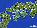 四国地方のアメダス実況(風向・風速)(2019年04月10日)