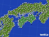 四国地方のアメダス実況(風向・風速)(2019年04月14日)