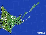 2019年04月14日の道東のアメダス(風向・風速)