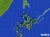 北海道地方のアメダス実況(日照時間)(2019年04月15日)