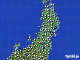 東北地方のアメダス実況(風向・風速)(2019年04月17日)