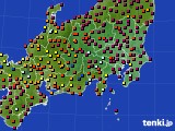 関東・甲信地方のアメダス実況(日照時間)(2019年04月18日)