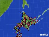 北海道地方のアメダス実況(日照時間)(2019年04月21日)