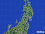 東北地方のアメダス実況(風向・風速)(2019年04月22日)