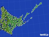 2019年04月22日の道東のアメダス(風向・風速)