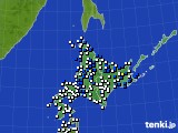 北海道地方のアメダス実況(風向・風速)(2019年04月24日)