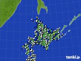 北海道地方のアメダス実況(風向・風速)(2019年04月25日)