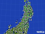 2019年05月06日の東北地方のアメダス(風向・風速)