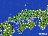 中国地方のアメダス実況(風向・風速)(2019年05月08日)