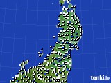 東北地方のアメダス実況(風向・風速)(2019年05月12日)