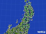 2019年05月18日の東北地方のアメダス(風向・風速)