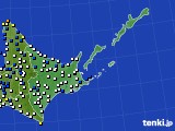 2019年05月25日の道東のアメダス(風向・風速)