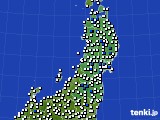 2019年06月06日の東北地方のアメダス(風向・風速)