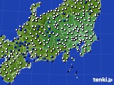関東・甲信地方のアメダス実況(風向・風速)(2019年06月08日)