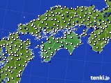 四国地方のアメダス実況(風向・風速)(2019年06月08日)