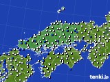中国地方のアメダス実況(風向・風速)(2019年06月10日)