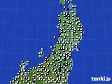 2019年06月11日の東北地方のアメダス(風向・風速)