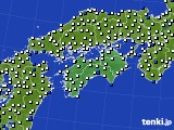 2019年06月13日の四国地方のアメダス(風向・風速)