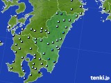 宮崎県のアメダス実況(降水量)(2019年06月14日)