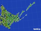 道東のアメダス実況(風向・風速)(2019年06月15日)