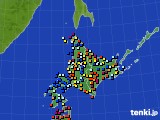 北海道地方のアメダス実況(日照時間)(2019年06月18日)