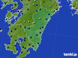 宮崎県のアメダス実況(日照時間)(2019年06月19日)