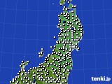 東北地方のアメダス実況(風向・風速)(2019年06月19日)